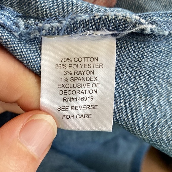 ONEHART floral embroidered button front denim circle skater‎ mini skirt - Picture 4 of 6